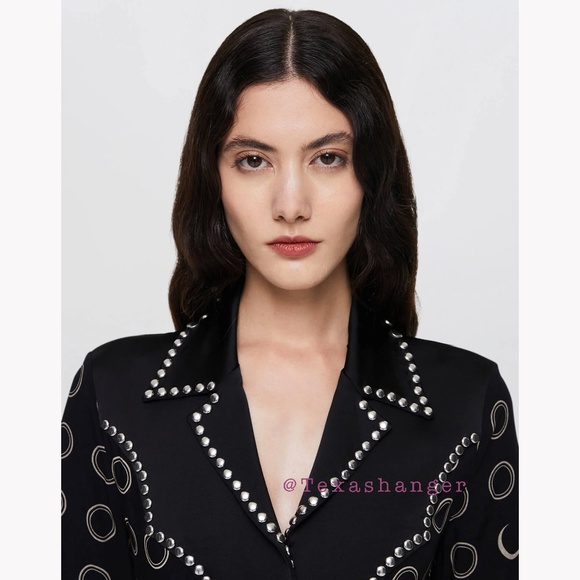 NWT Re/Done Western Yoke Dress Black Cream - Picture 3 of 11